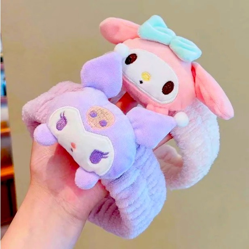 10 Cute My Melody & Kuromi Anime plushie Makeup Headband